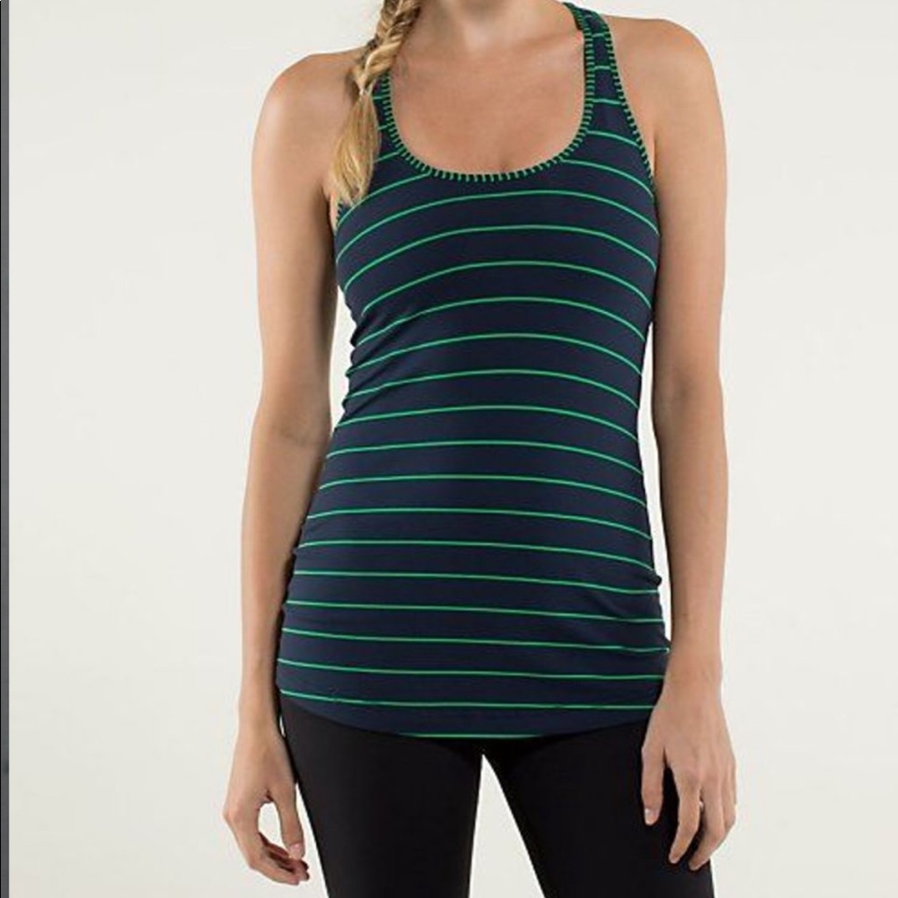 Lululemon Cool Racerback Tank CRB Navy Stripe 6